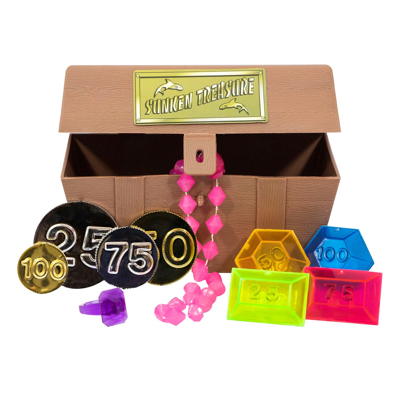 Swim Central 5.5" Subtle Colored Sunken Treasure Chest Swimming Pool Dive Game Set